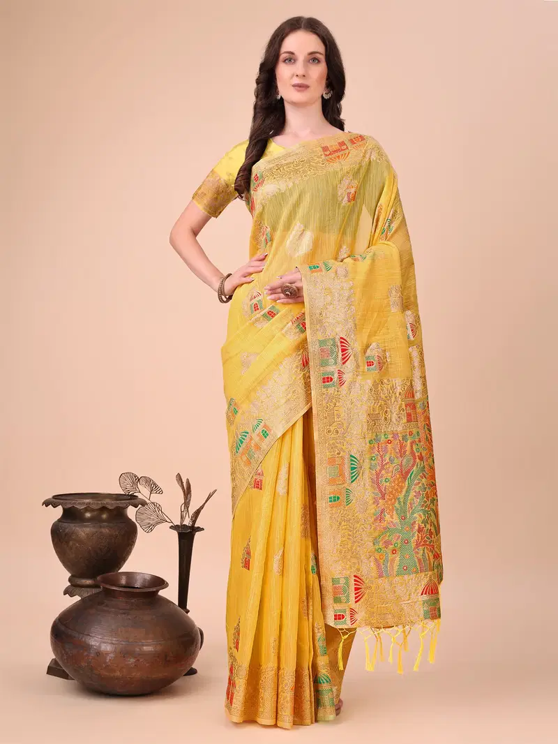 Linen Weaves By Astita Cotton Weeding Wear Saree Exporters In India
